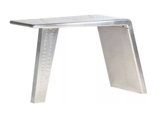 Bureau style avion Argenté 112x50x76 cm Métal