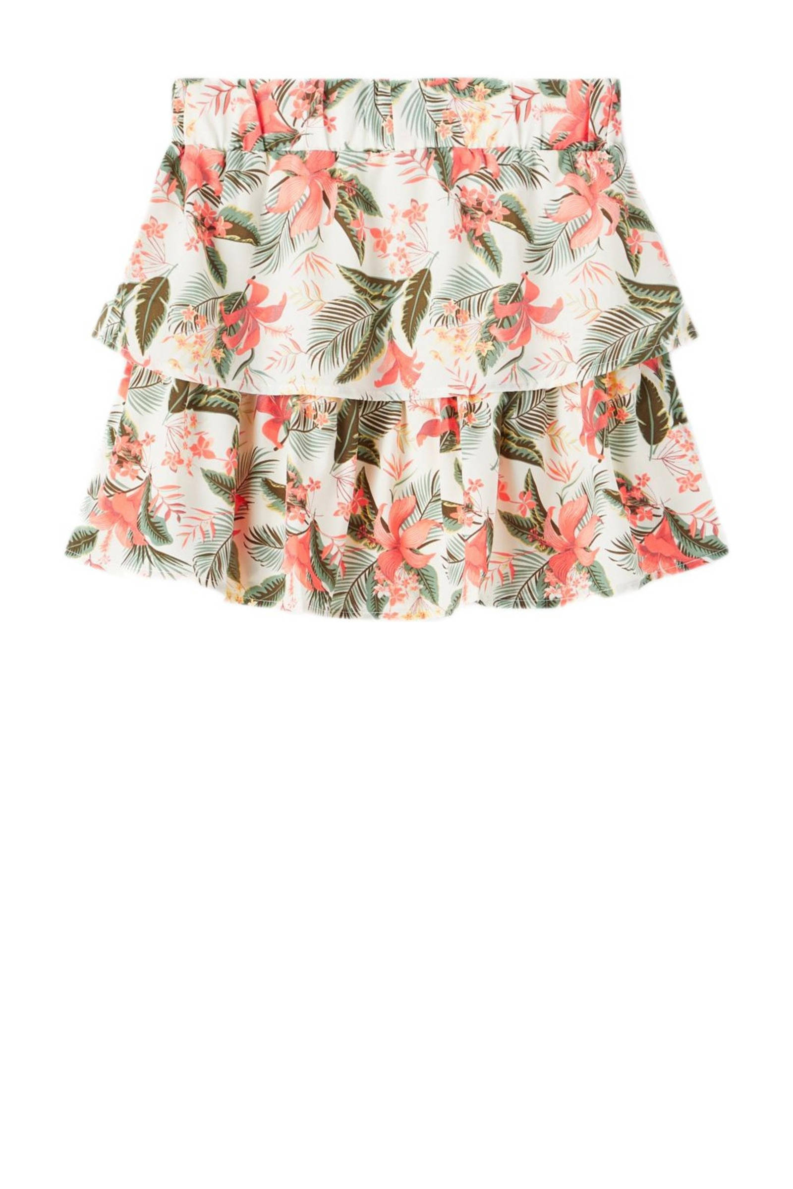 NAME IT rok NKFVINAYA van polyester wit/groen/rood