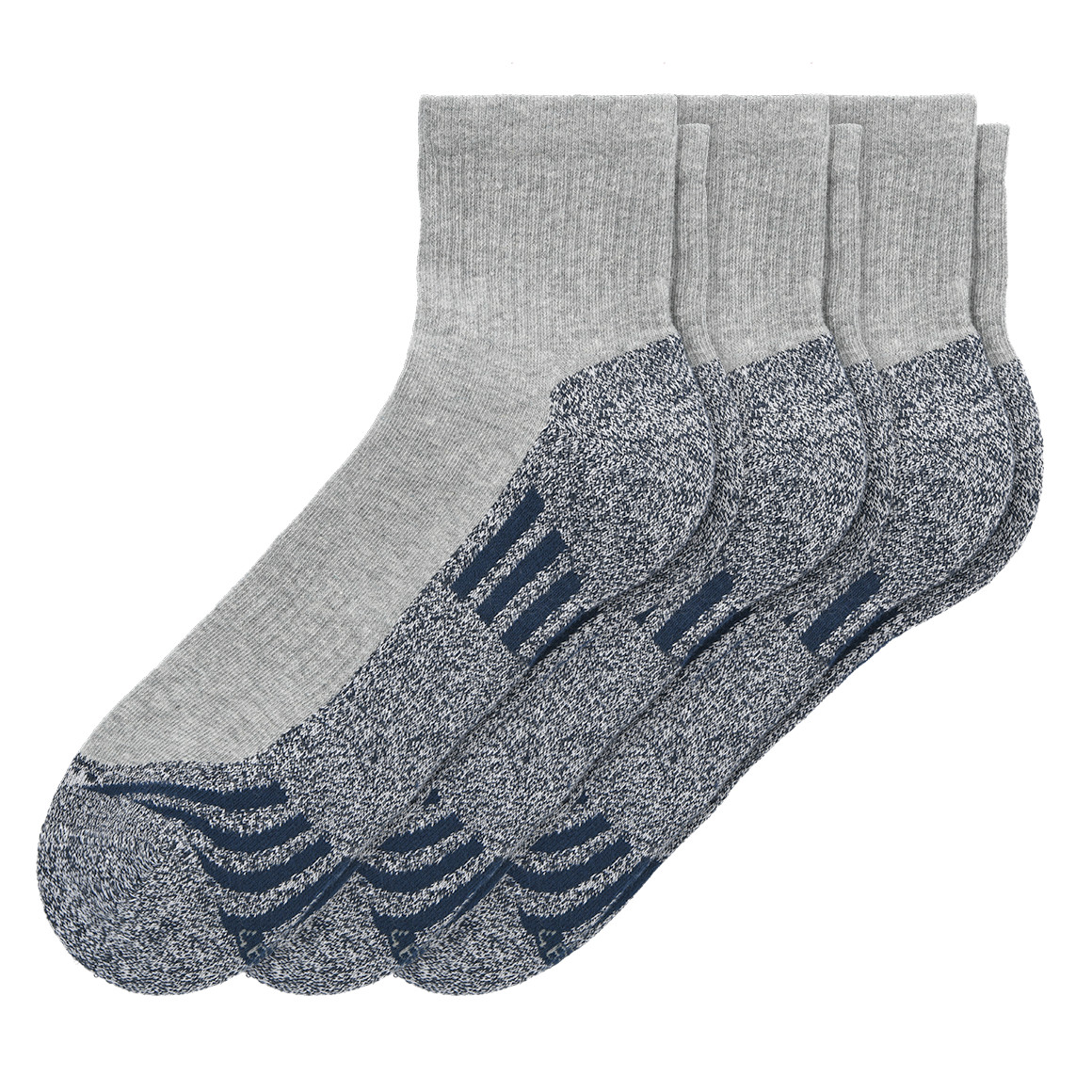 VanVaan 3 Paar Herren Trekking-Socken mit Kurzschaft hellgrau