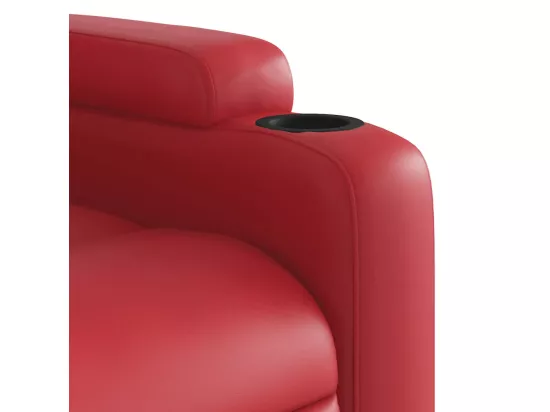 Fauteuil massant inclinable rouge similicuir
