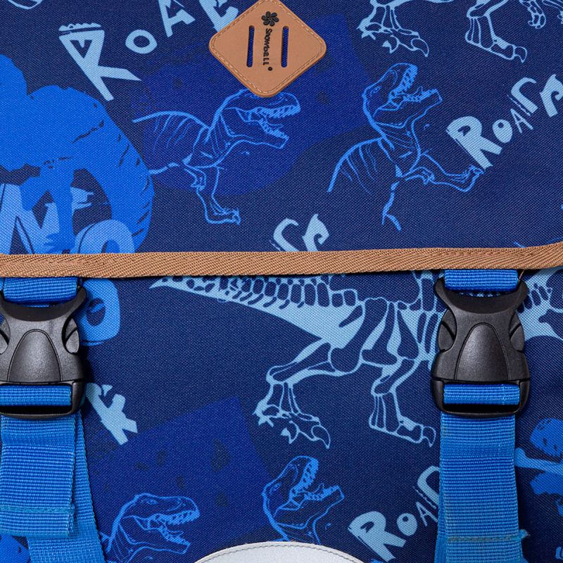 Cartable à roulettes scolaire Dino 41 cm Bleu
