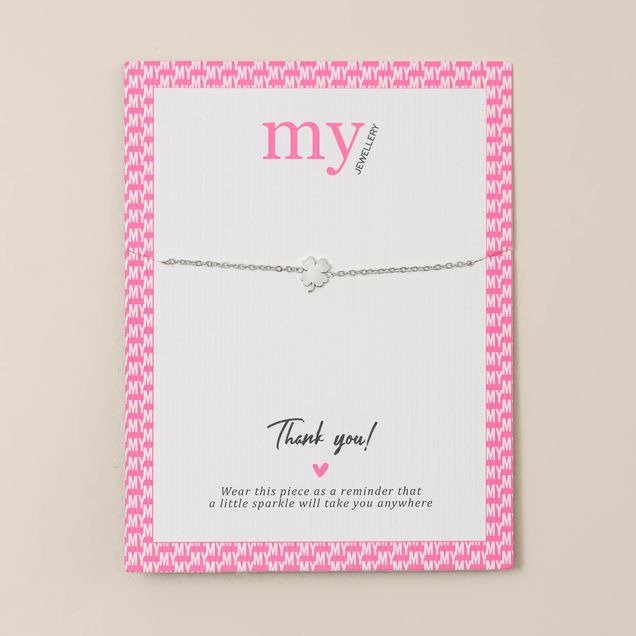 My Jewellery | armband klavertje | zilverkleurig