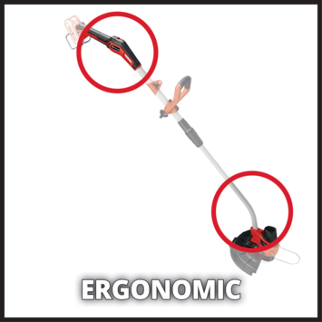 Einhell 18V accu grastrimmer GE-CT 18/33 LI E zonder accu - gebogen voor extra comfort