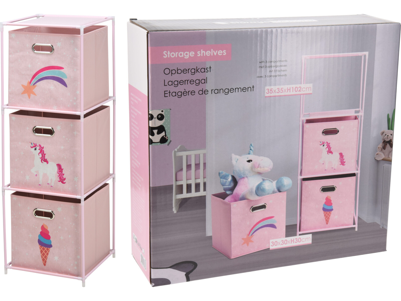 MÓDULO ARRUMAÇÃO INFANTIL 3 GAVETAS 35X35X102CM