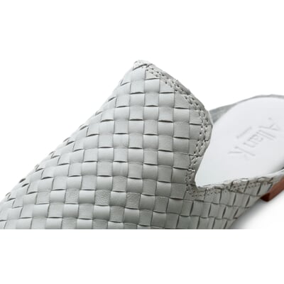 Damen-Slipper geflochten, Hellgrau