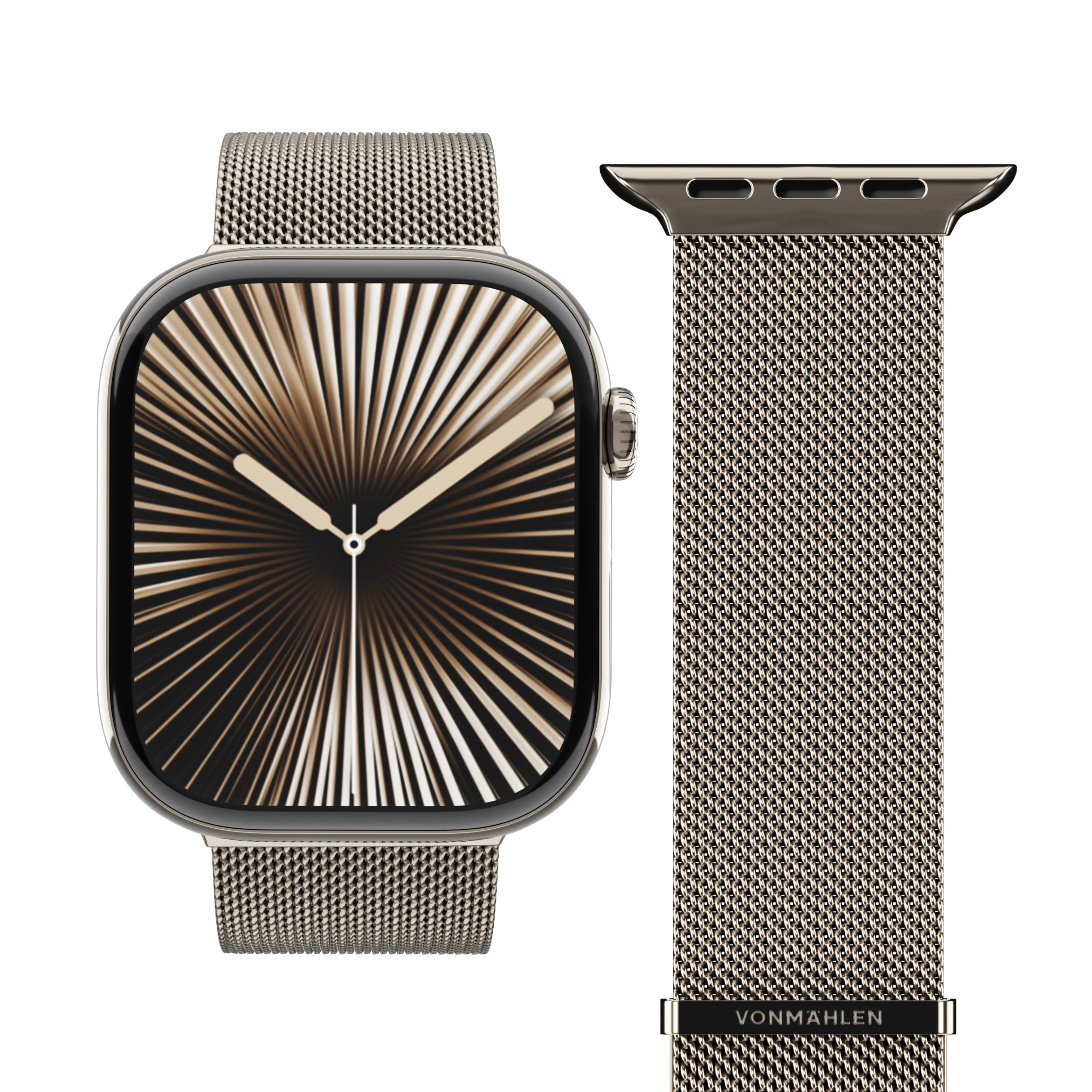 Milanese Loop 2 Apple Watch (49/46/45/44 mm) Edelstahl Armband (AWS00178) (Gelenkumfang: 130-200mm) - Desert Sand (Beige)