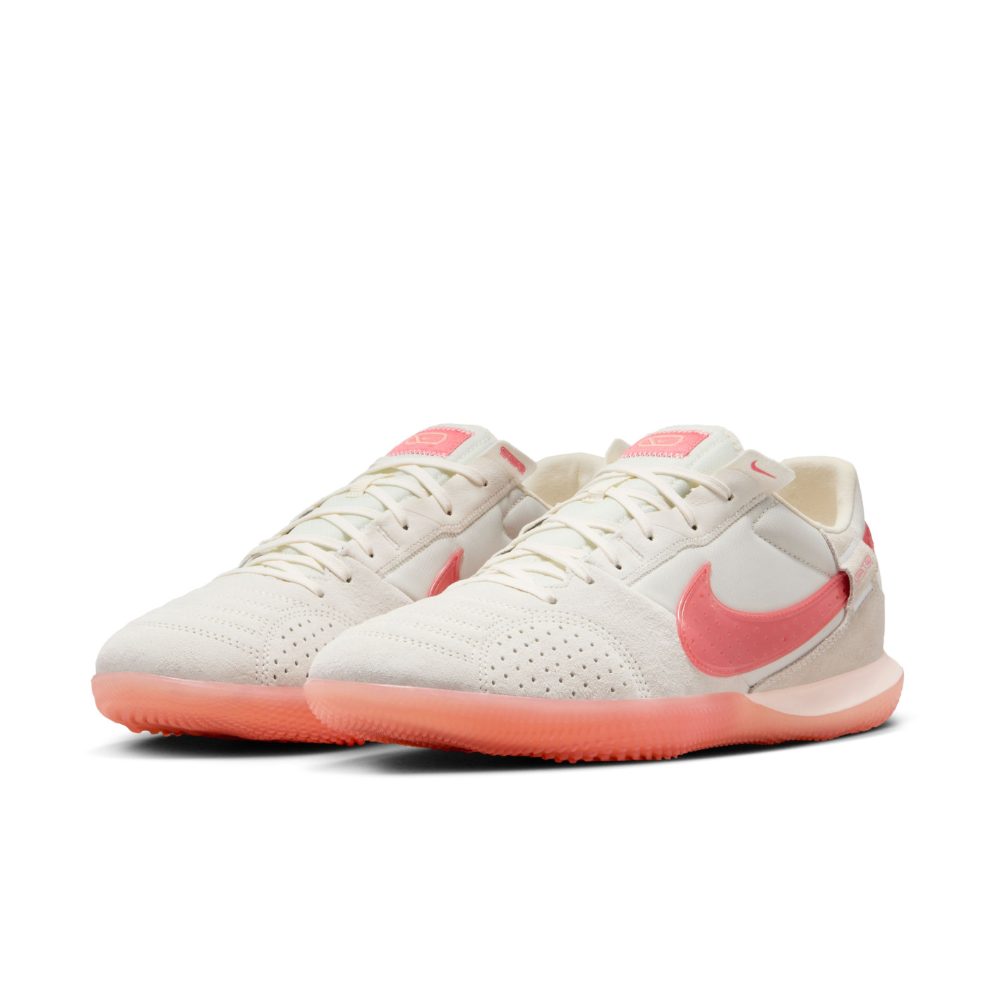 Nike Street Gato Straatvoetbalschoenen Wit Lichtroze Oranje