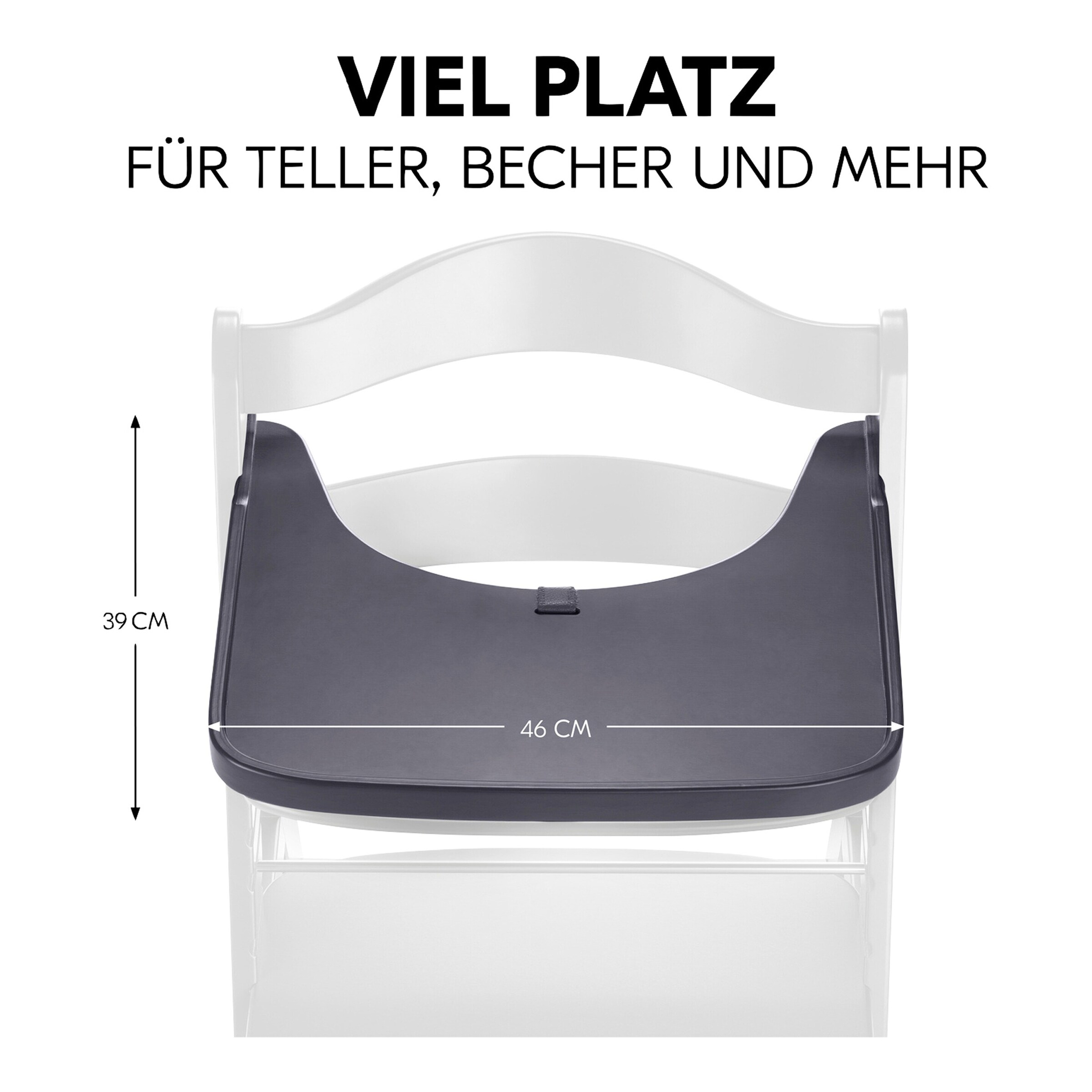 Hauck Hochstuhltisch Alpha Wooden Tray dark grey