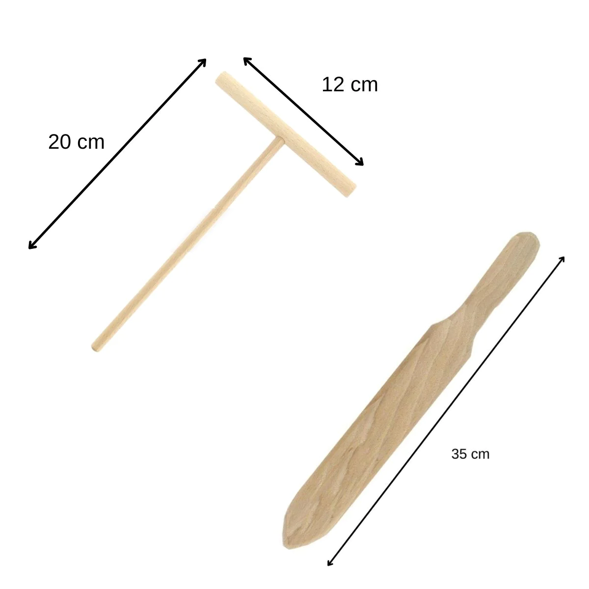 Ensemble de 2 ustensiles en bois pour crêpes Wood Edition Fackelmann