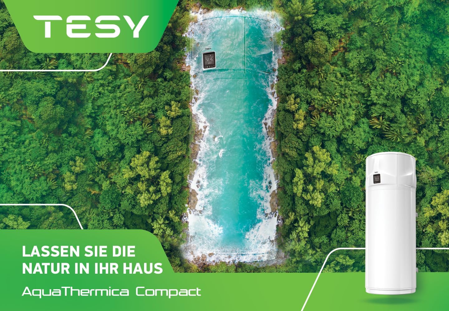 Kompakte wandhängende Brauchwasserwärmepumpe 150 Liter Wärmepumpe Warmwasser Trinkwasser Tesy HPWH 3.2