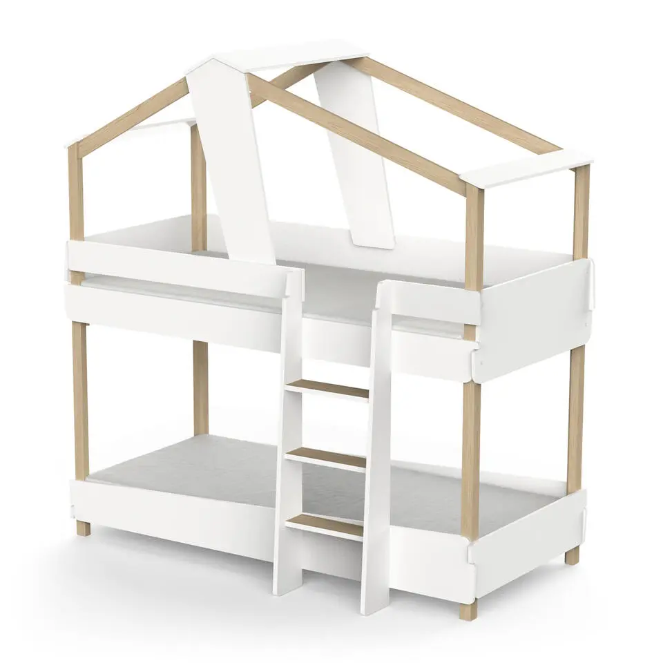CALICOSY - Stapelbed TIMBER - Wit - 206x200x112,3 cm
