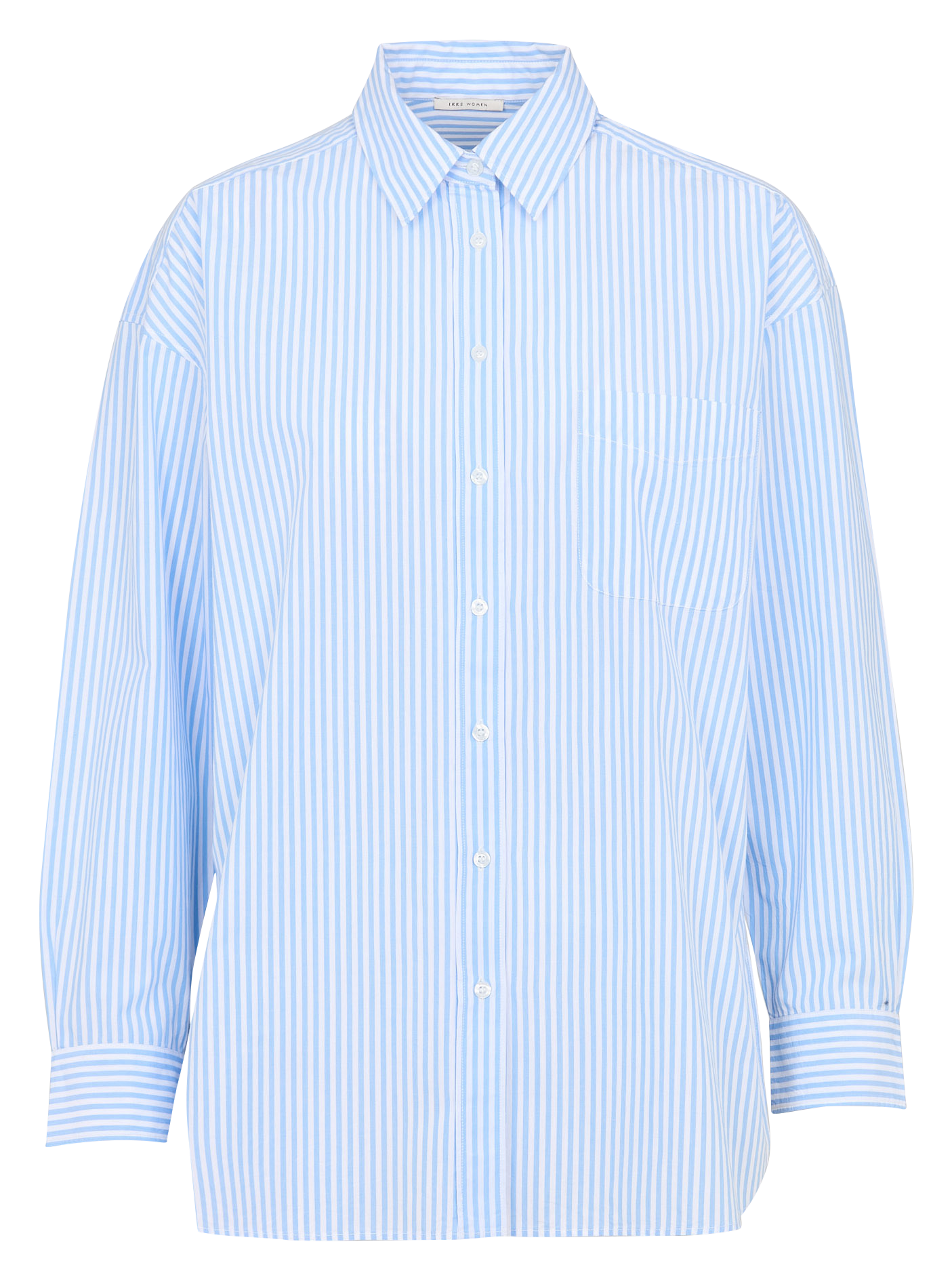 Chemise oversize rayée en coton | Bleu