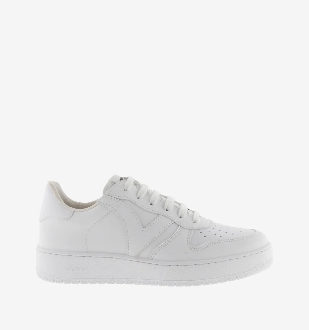 MADRID EFFET CUIR Baskets pour femmes blanches en cuir BLANCO