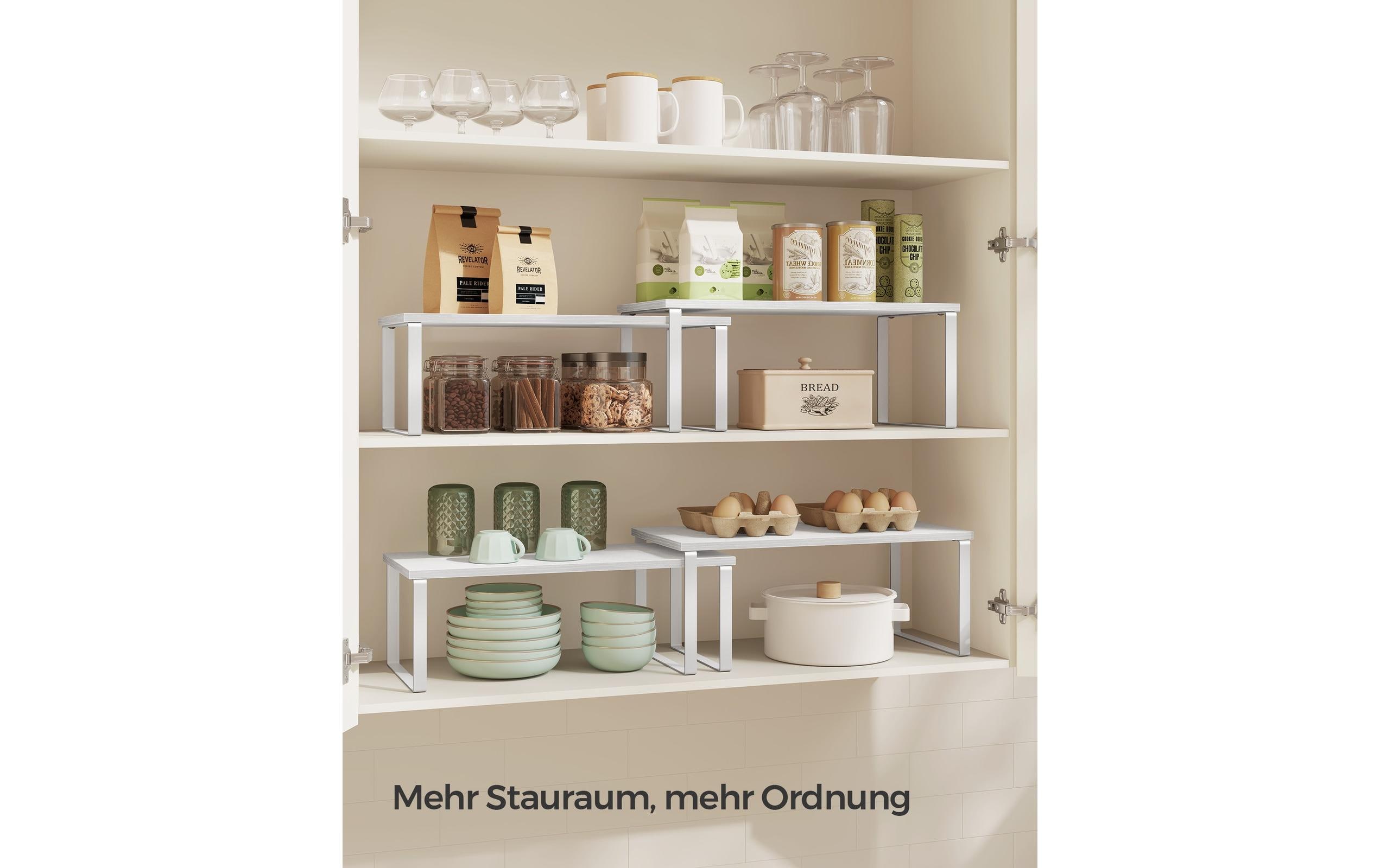 Regal 2er Set WeissGewürzregale mit Metallrahmen
