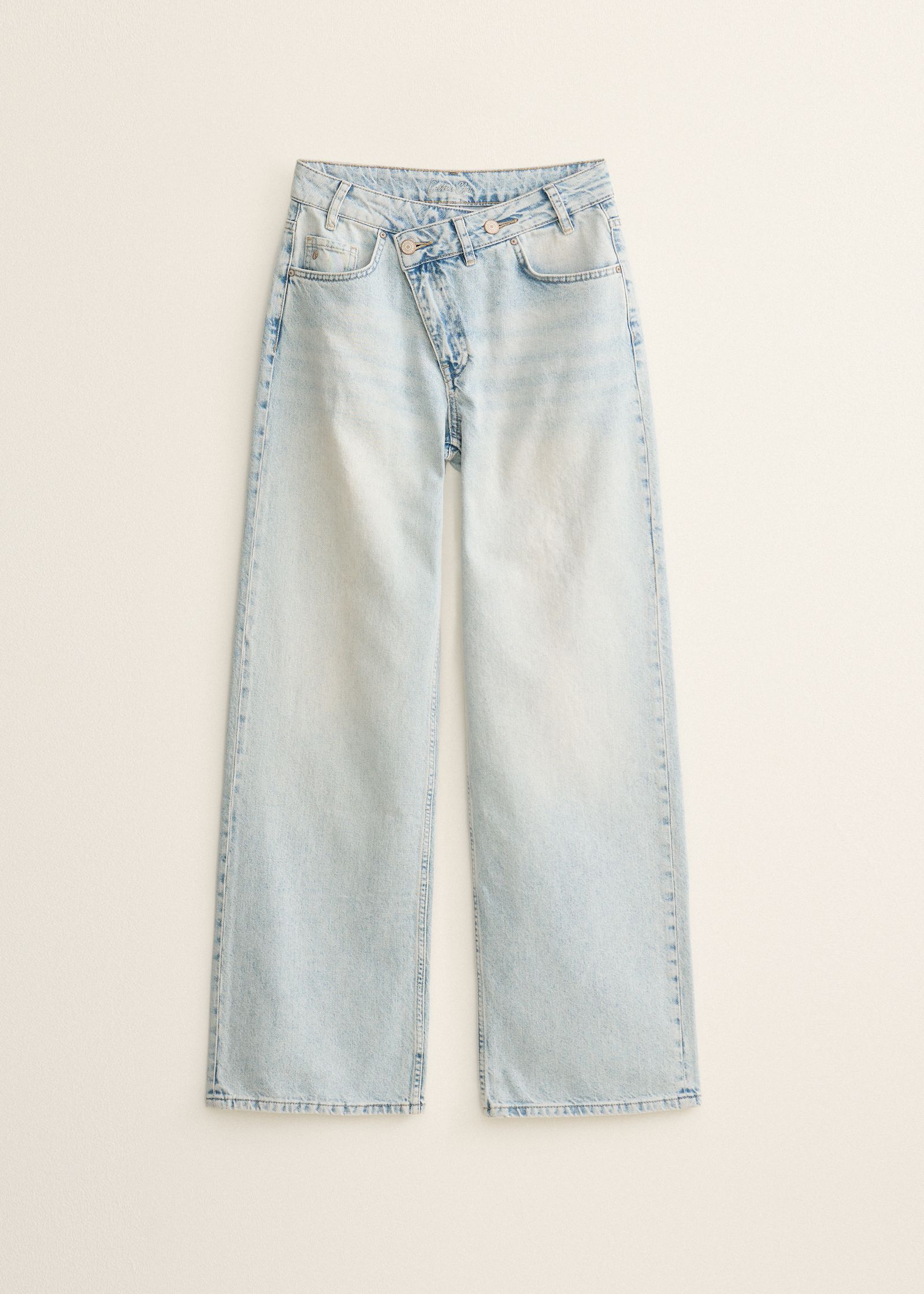 Asymmetrische wide leg jeans