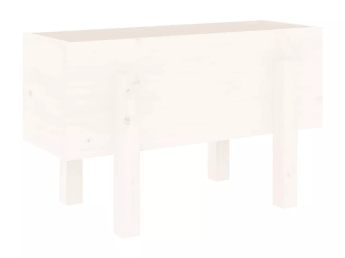 Jardinière blanc 62x30x38 cm bois massif de pin
