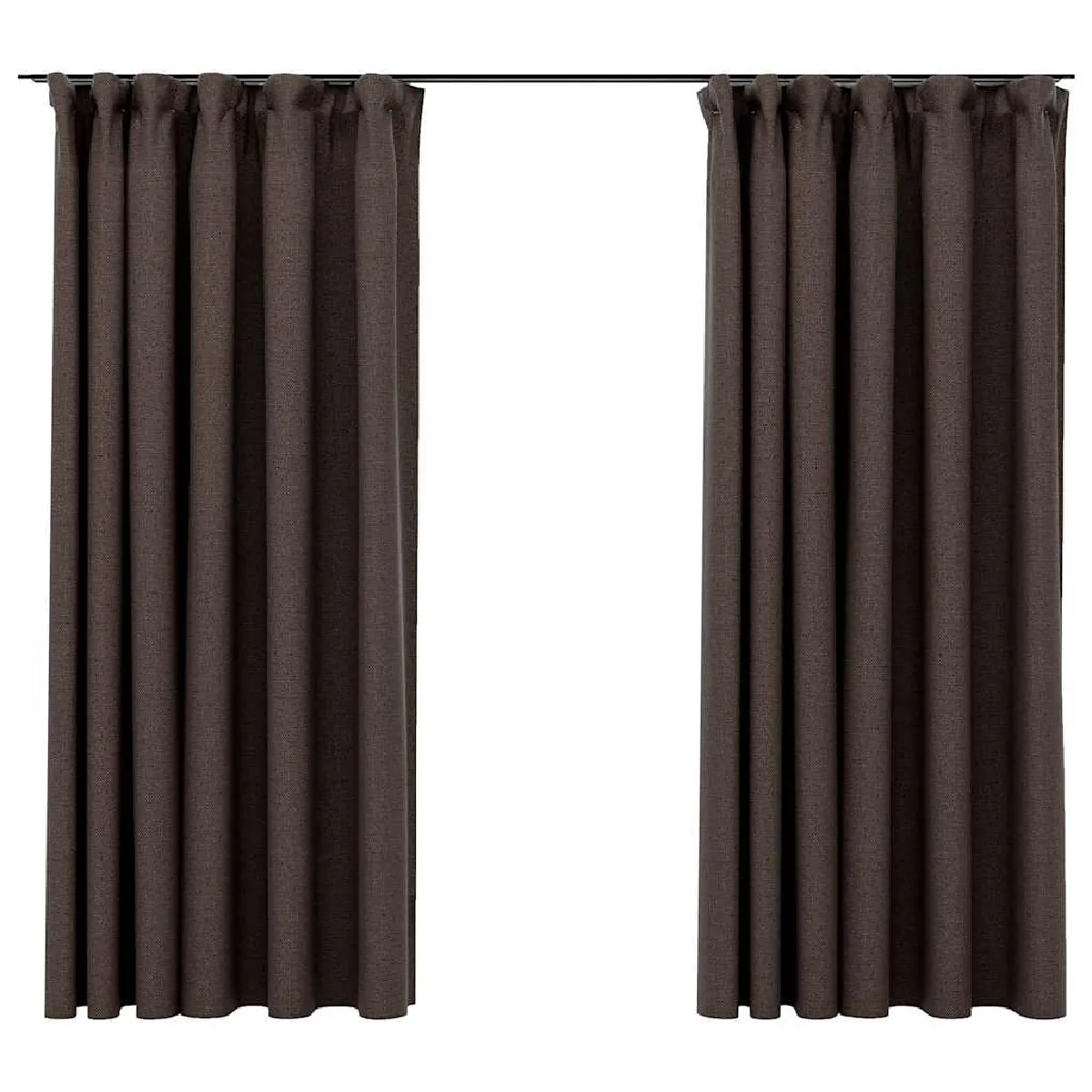 VidaXL Rideaux occultants avec crochets 140x175 cm - Taupe