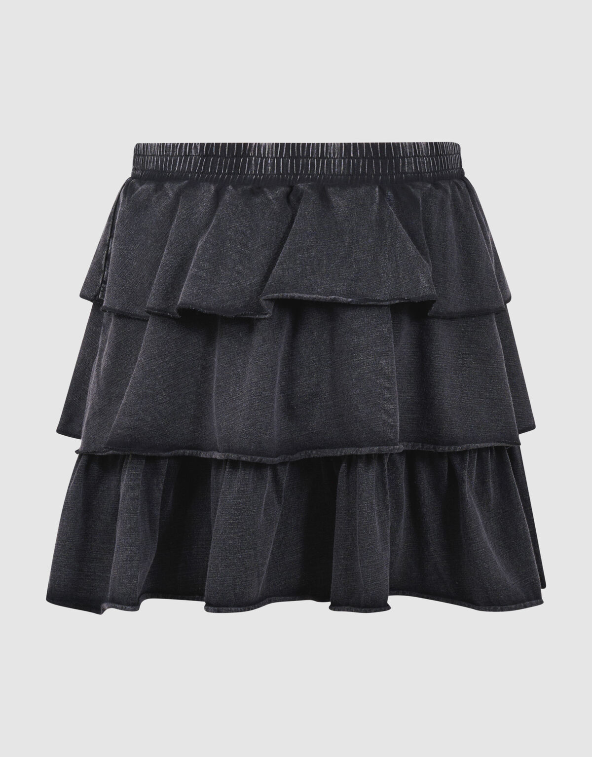 Washed Ruffle Mini Rok Donkergrijs