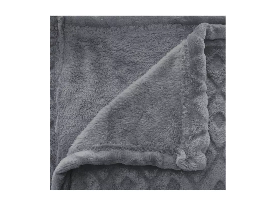 Plaid Gris motif losange en relief 180 x 230 cm