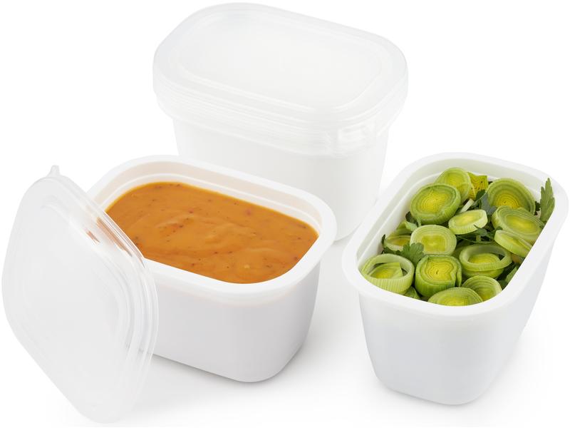 Rotho Vorratsbehälter Freeze 3 Stück, 1 l, Transparent Gefrierdosenbox für Lebensmittel