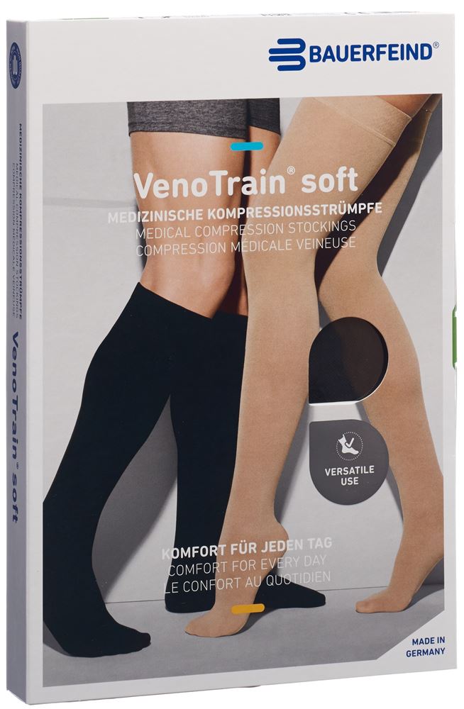 Bauerfeind VenoTrain Soft KKL2 AD XL normal/short offene Fussspitze schwarz 1 Paar