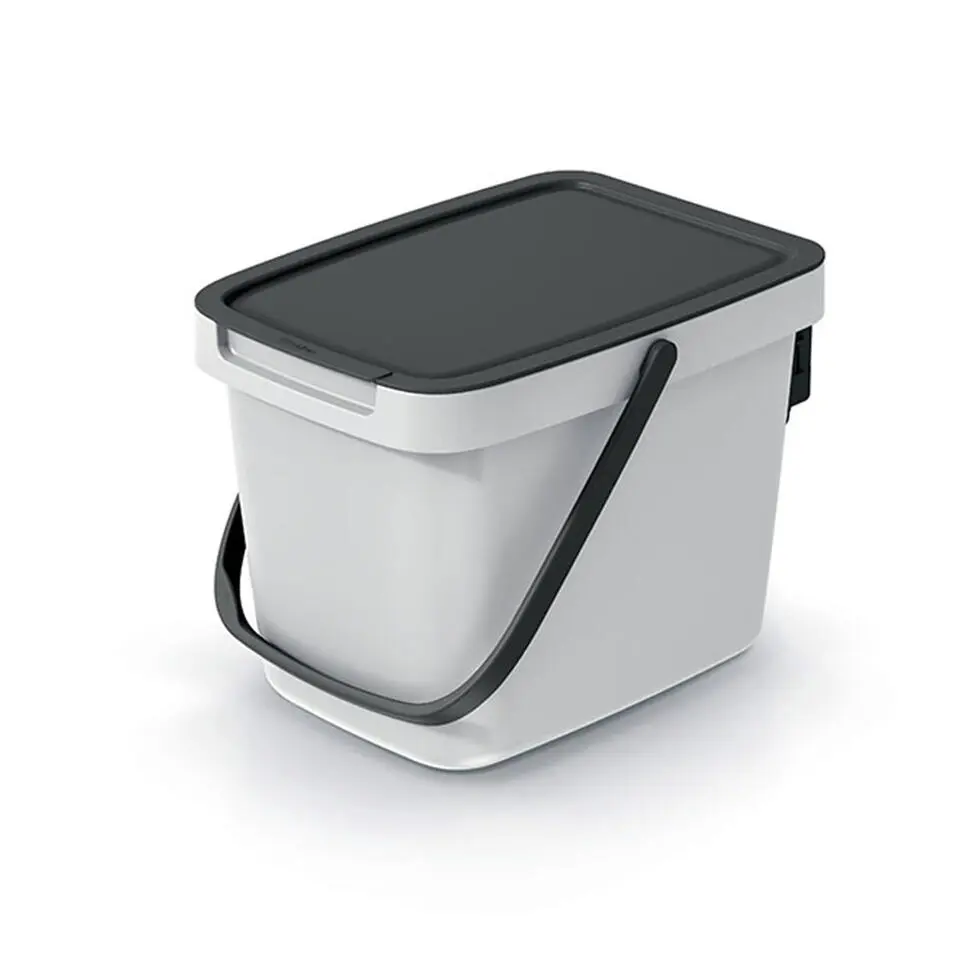 Keden GFT aanrecht afvalbak - creme wit - 6L - 20 x 26 x 20 cm