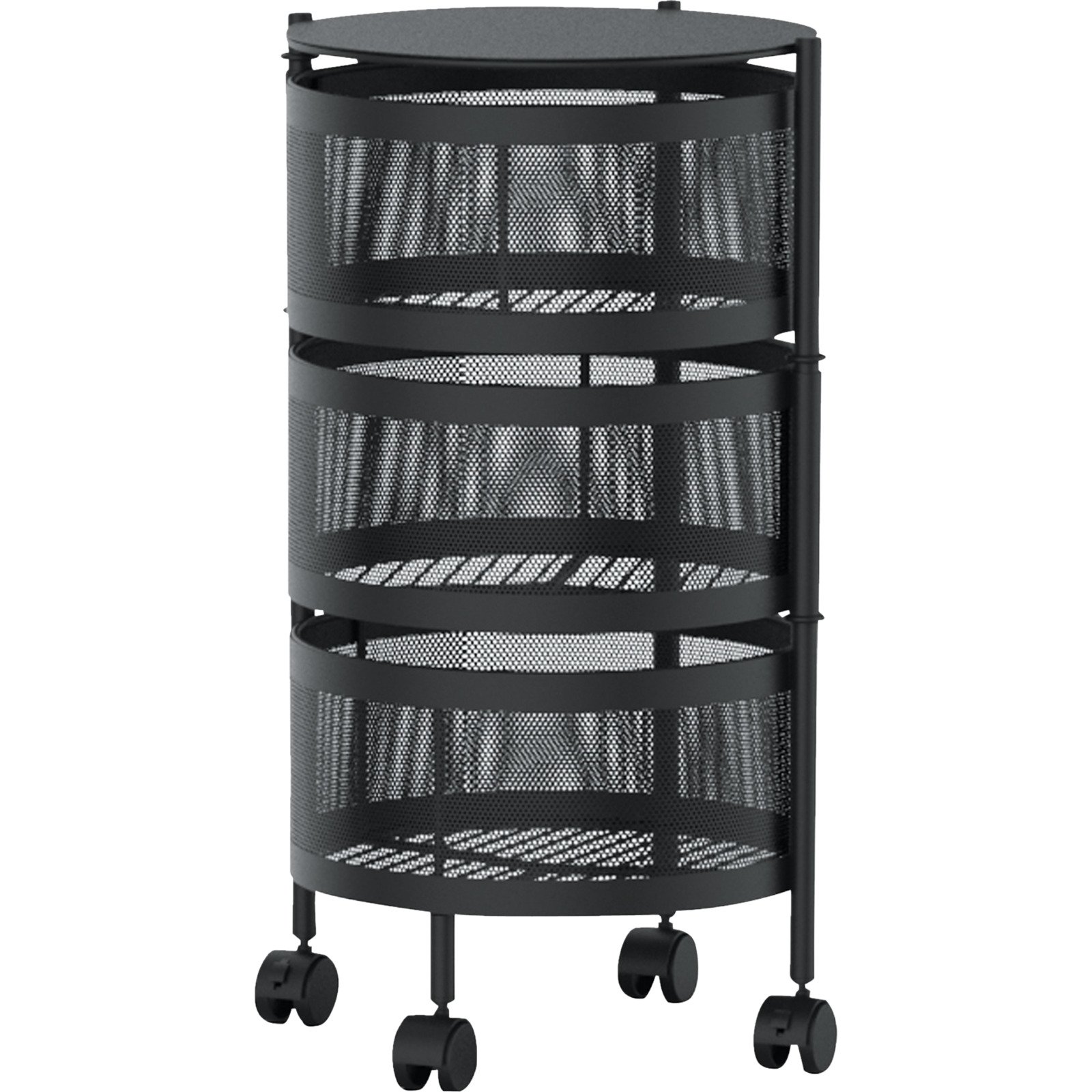 Rollwagen Dylan 3 Fächer Metall schwarz