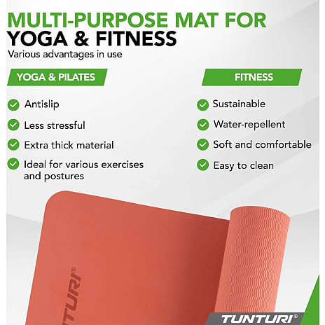 Tunturi yogamåtte 8 mm 183 x 61 cm - orange
