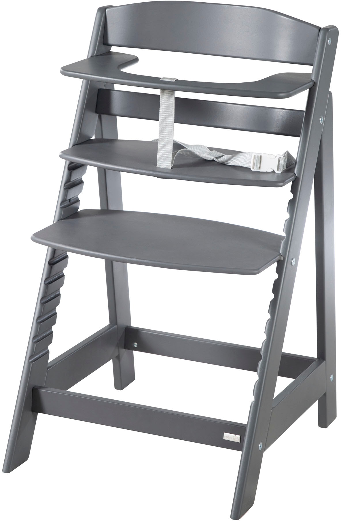 roba® Hochstuhl »Born Up, anthrazit, mit Neugeborenen-Aufsatz, graphite gesteppt« (Set)