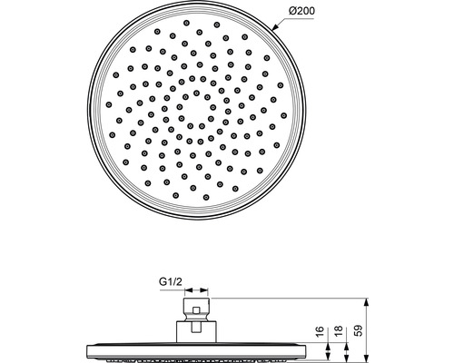 Ideal Standard Idealrain ronde douchekop Ø 200 mm zijdezwart BD140XG