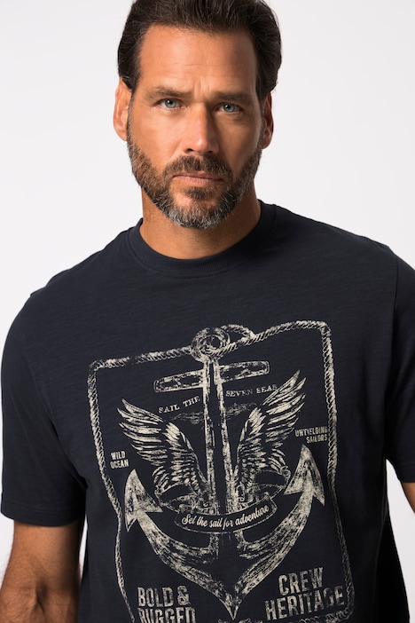T-Shirt, Halbarm, Rundhals, ANKER Brustprint, bis 8 XL