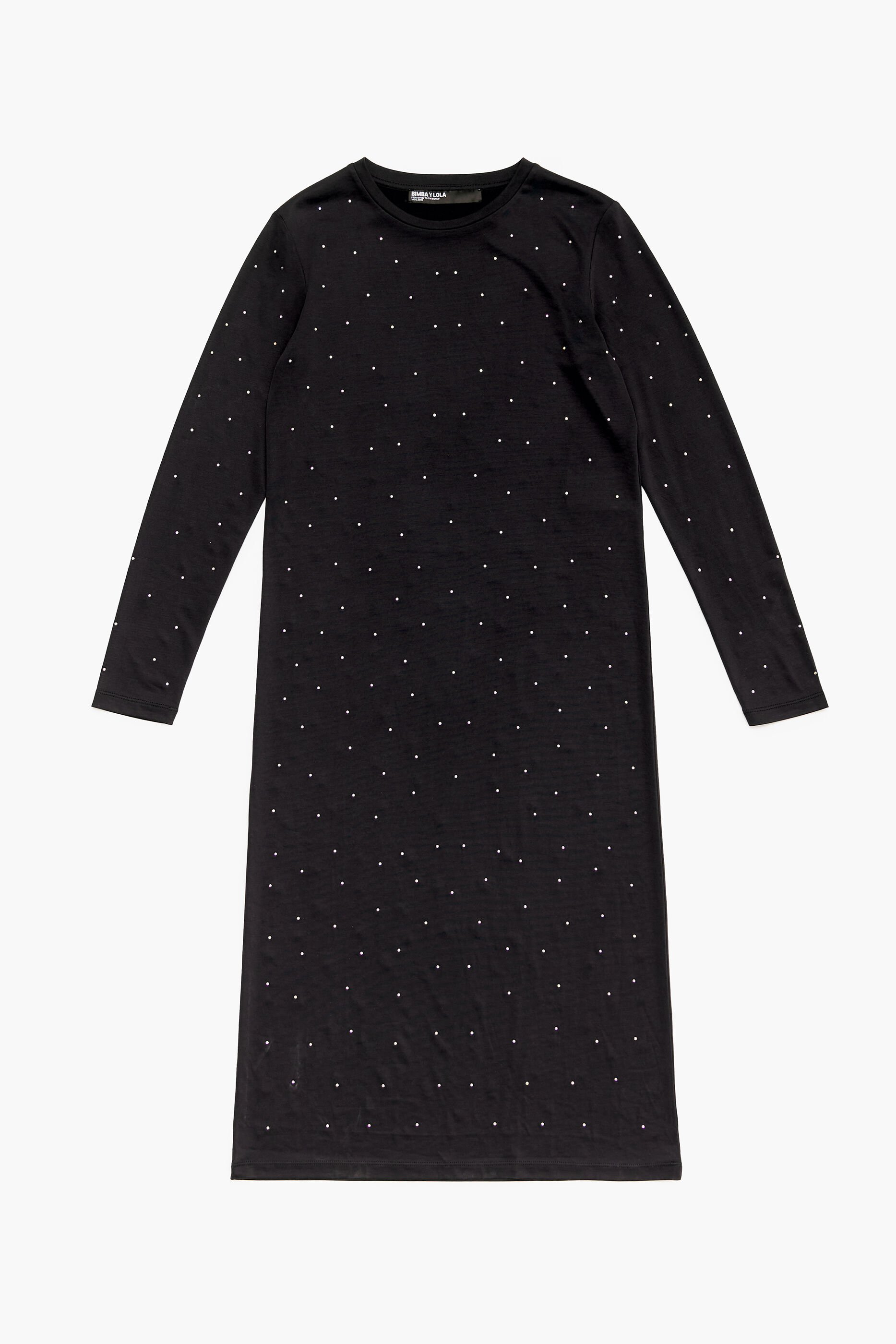 Vestido fluido com brilhos antracite