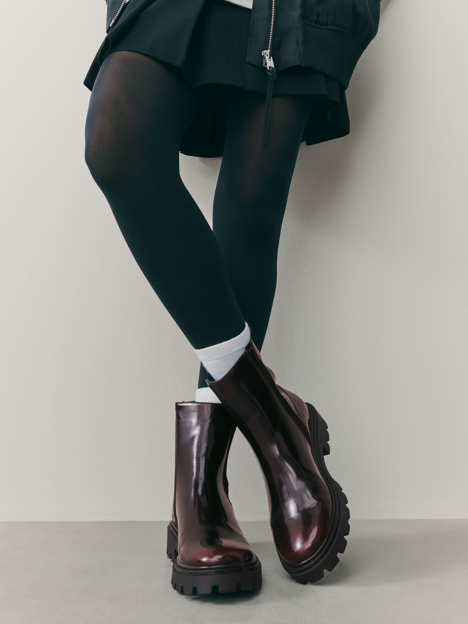 Burgundy Red Patent - Forever Comfort® Chelsea-enkellaarzen met profielzool
