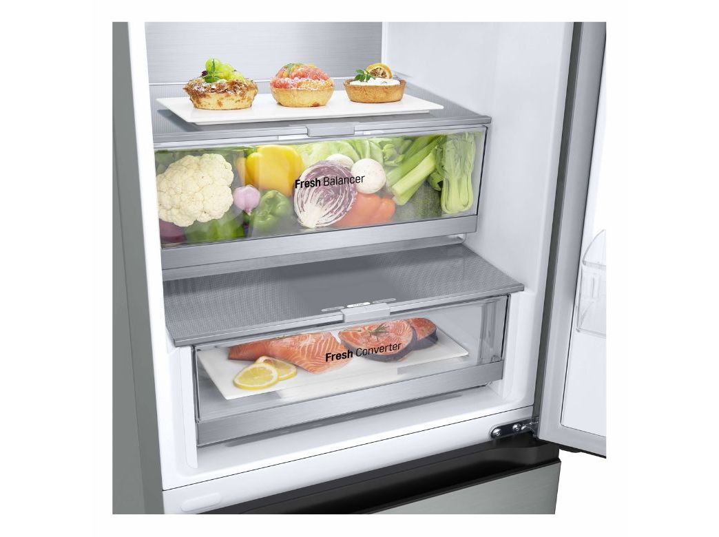 FRIGORÍFICO COMBINADO LG GBV7180CPY NO FROST C 186CM 344L CINZENTO