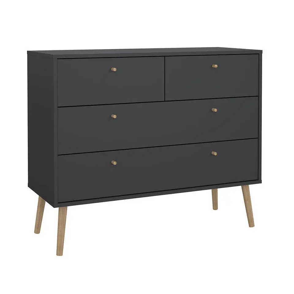 Hioshop Bodo kommode 4 lades matgrijs