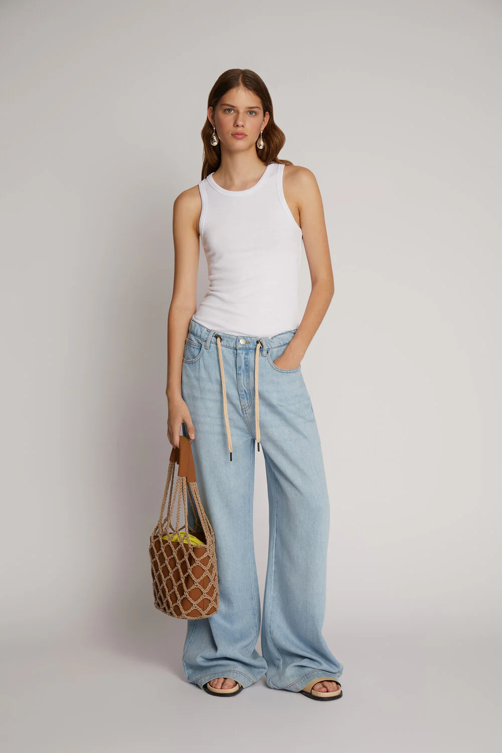 MUNTHE  Obey wide leg jeans - blå