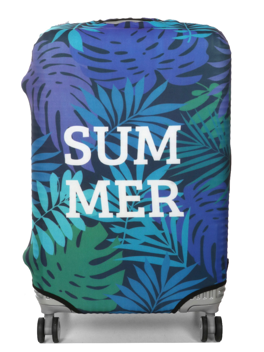 Housse de valise Periea Green and Blue Palm Leaves M