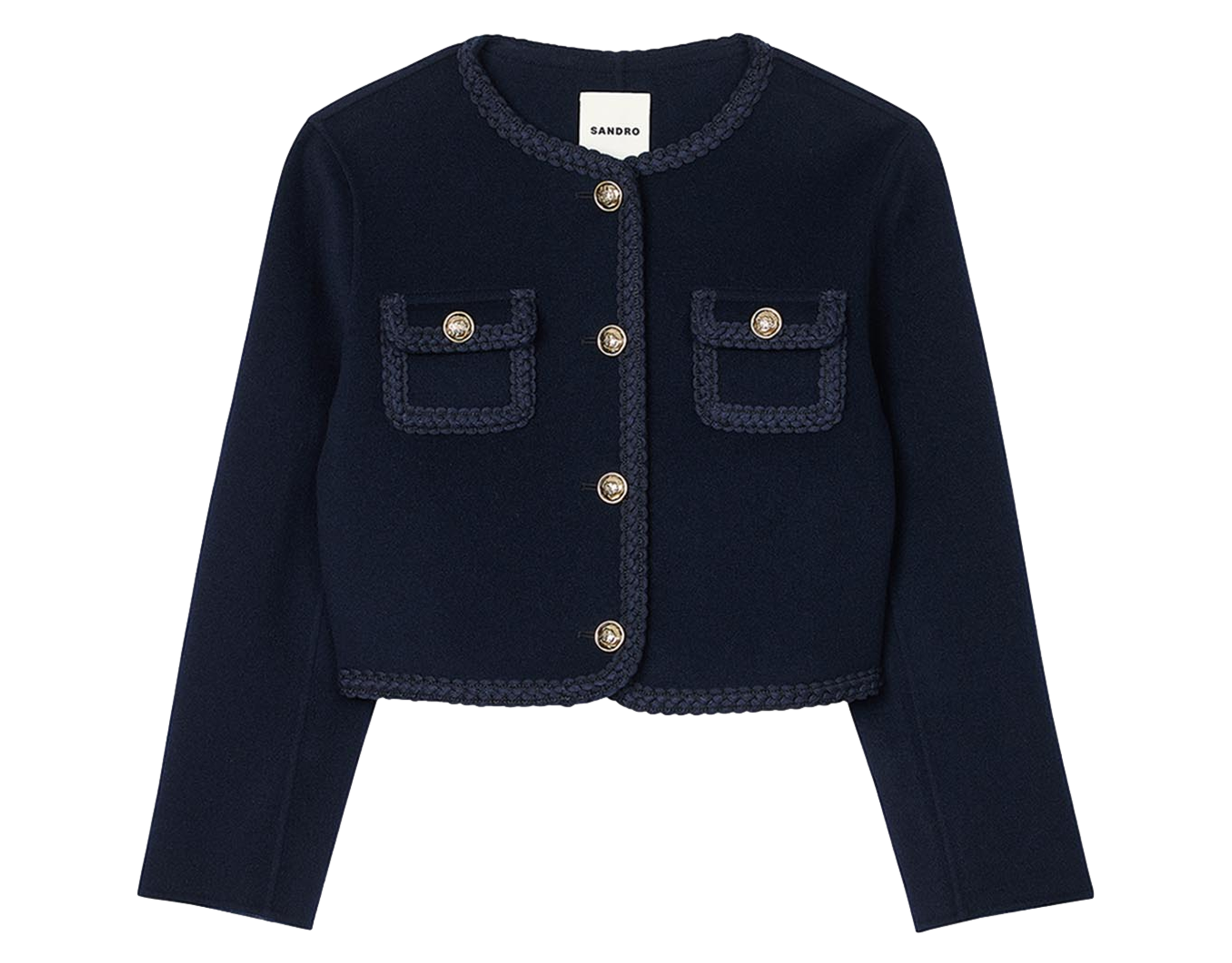 Veste courte en laine | Bleu
