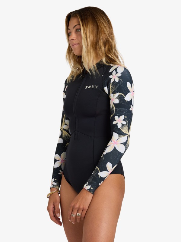 1mm Swell Natural Springsuit manches longues front zip Noir Femme