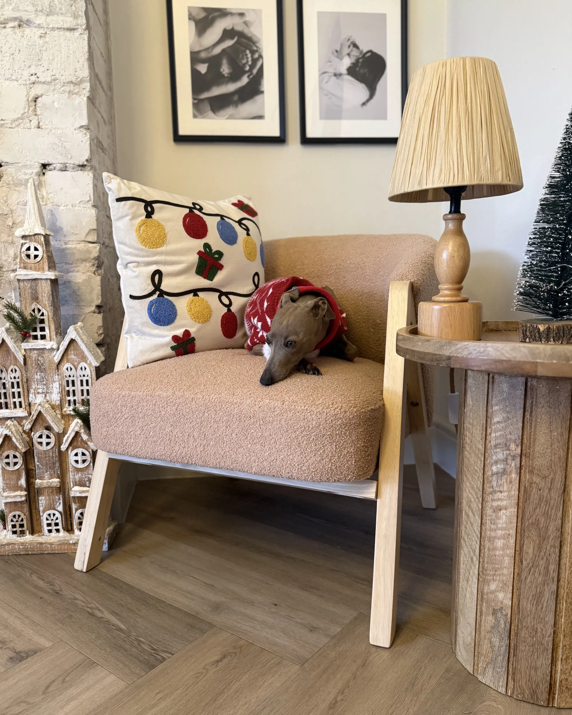 Fauteuil SKEI Bouclé Beige