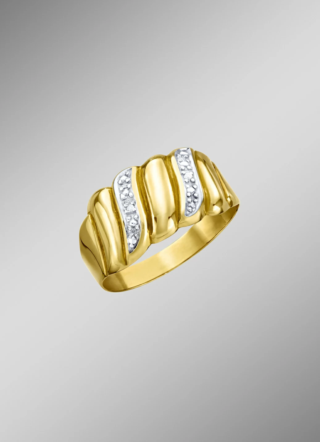 Bicolor Damenring mit Diamant