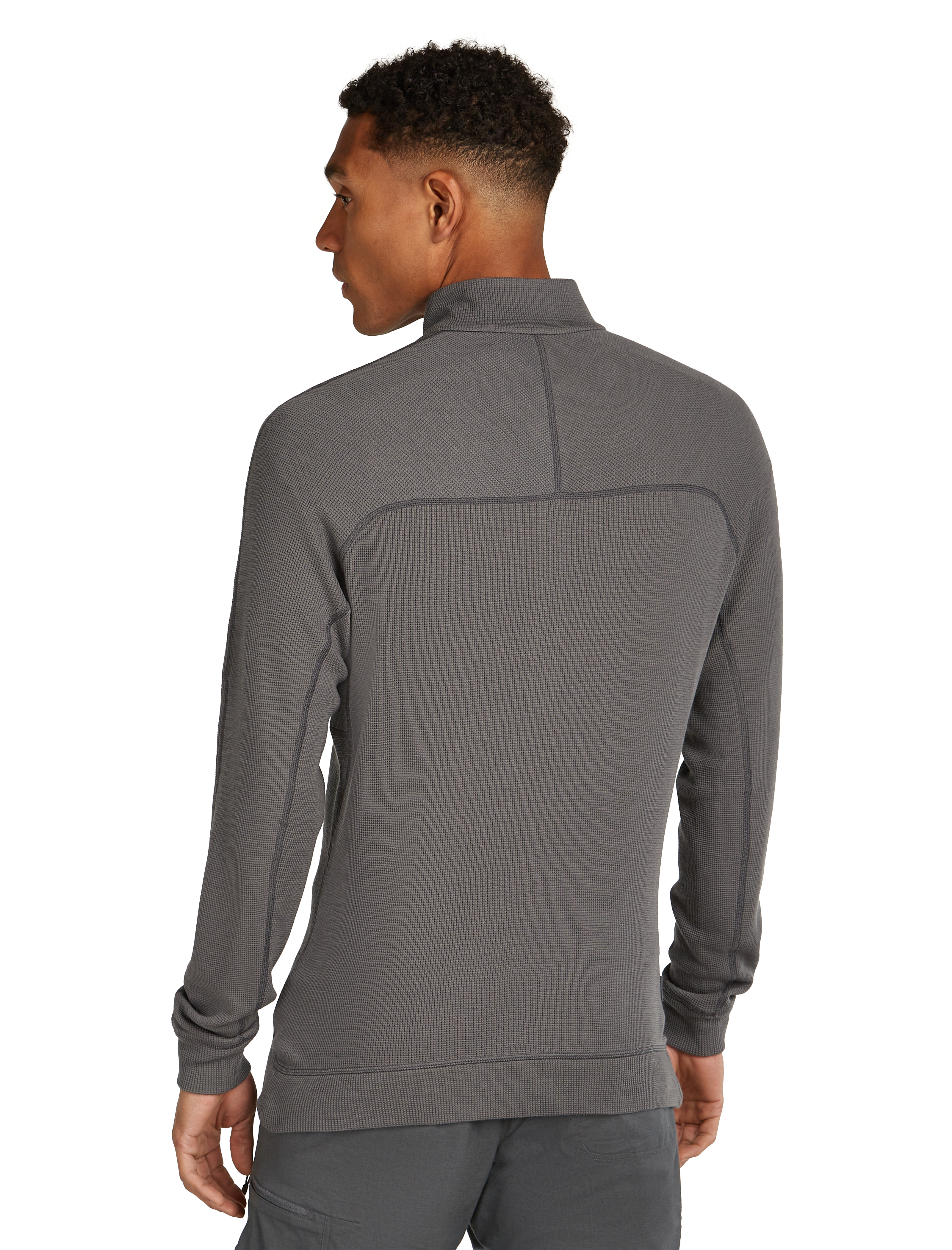Mer 260 Waffle Knit Wander LS Half Zip Herre Obsidian