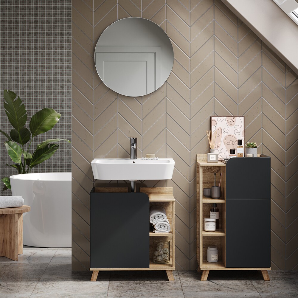 Vicco Unterschrank Karen Sonoma Anthrazit 50 x 90 cm Tür Schublade