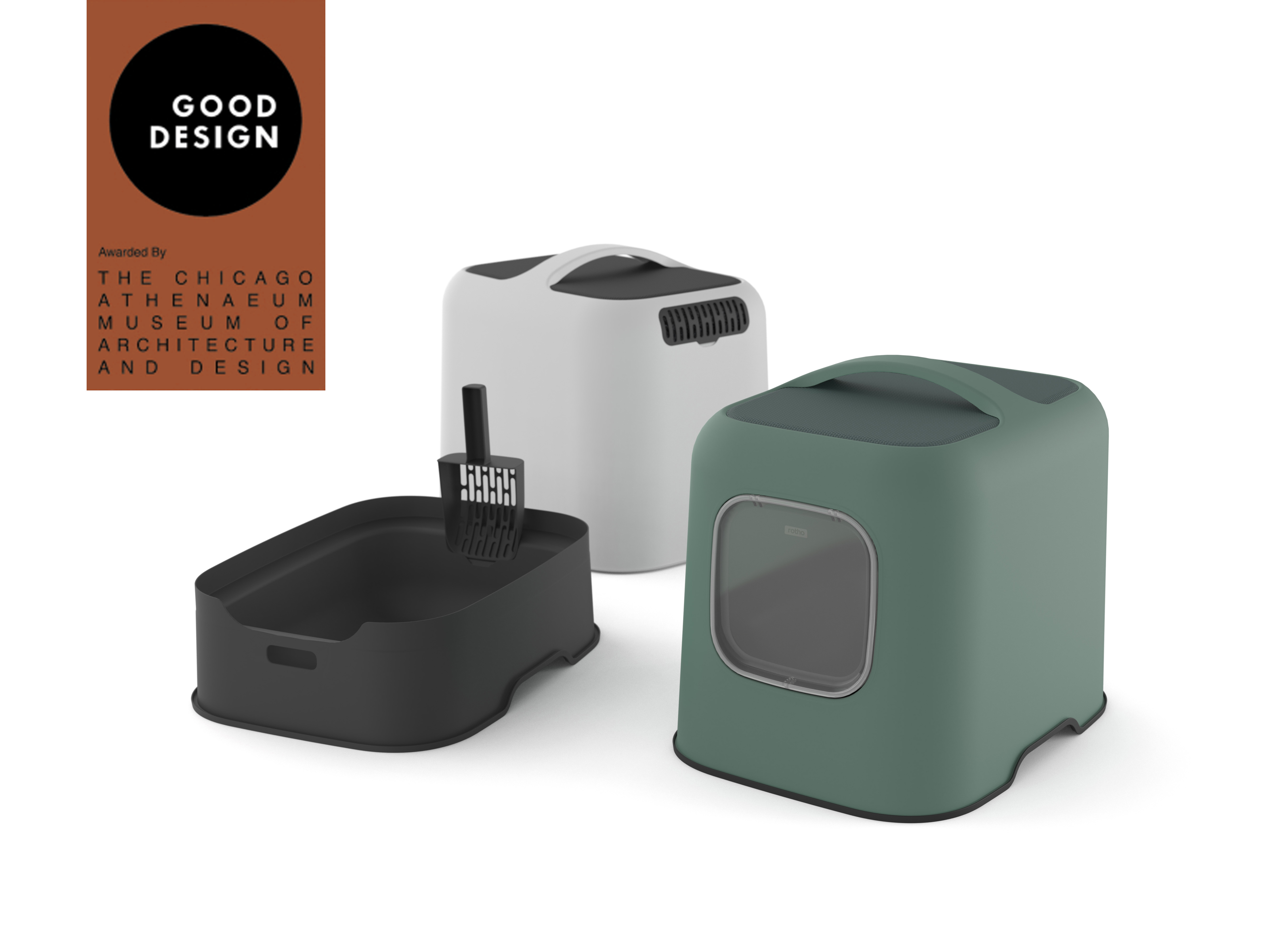 BIALA Katzentoilette Katzenklo inkl. Haube   Schaufel (4005206161) - Horizon Blue
