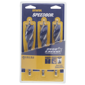 Irwin houtboren set Blue Groove 3-delig Ø20/22/25 mm
