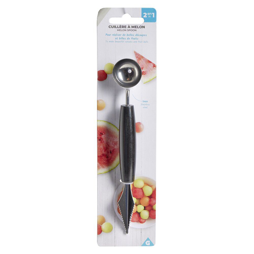 Cuillère découpe billes de melon pastèque inox