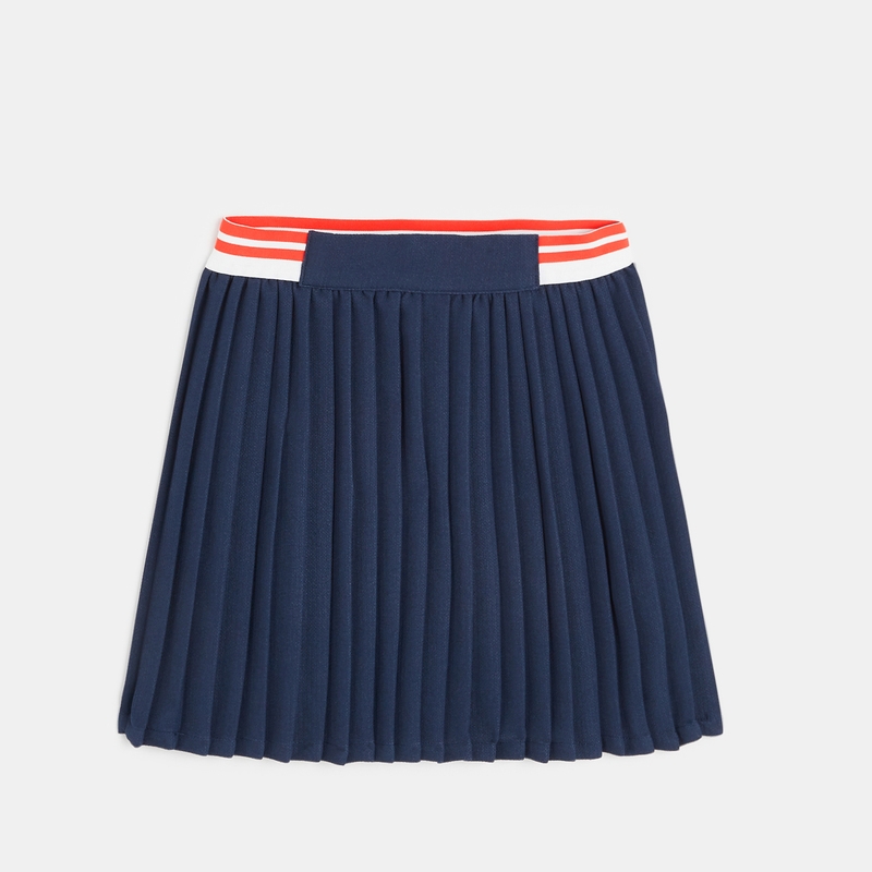 Jupe courte plissée bleue fille