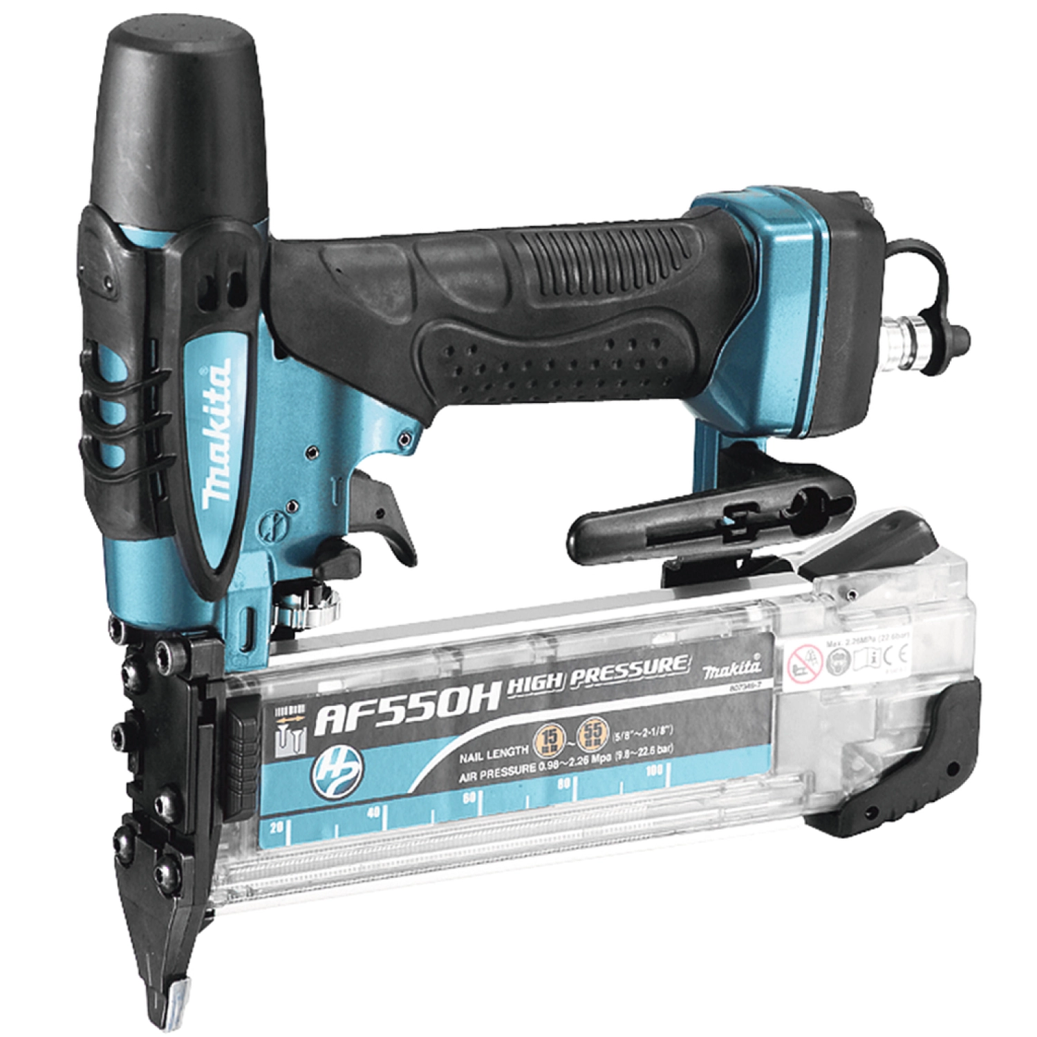 Makita AF550H High Pressure afwerk tacker in koffer - 15-55mm - 9,8-22,6 bar