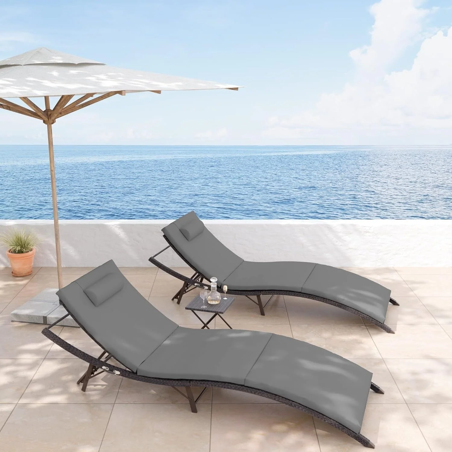 Kullavik 3-PiecesOutdoor Chaise Lounge Set