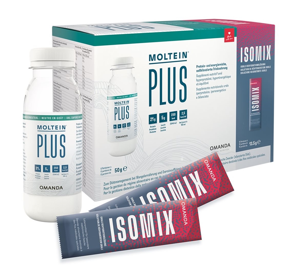 moltein PLUS 2.5 Ready2Shake Geschmacksneutral 6 Flaschen 50 g Plv   ISOMIX Pulver 12 Beutel 13.5 g 1 Stk